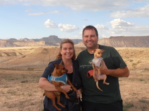 Family picture in Utah.  Anne, Craig, Max and Lil Bit