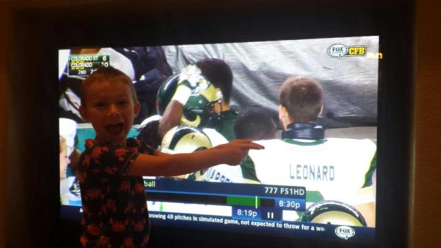 Very excited to see his hero CJ on national tv